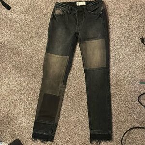 FREE PEOPLE PATCH BLACK JEANS SIZE 24